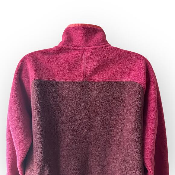 Burton Snap Collar Color Block Fleece Pullover Size M, Maroon Red - Picture 9 of 12